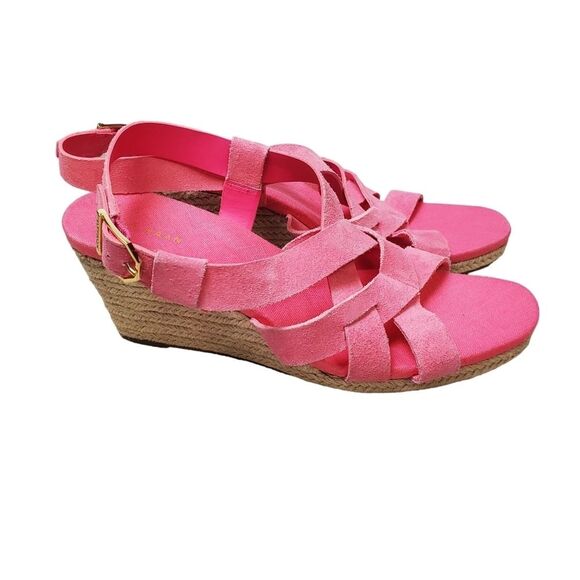 Cole Haan Pink Suede Espadrille Sandals Size 8.5 - Picture 3 of 9